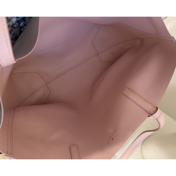 Kate Spade Pink Geometric Reversible Tote Purse Matching Wristlet Cow Leather - Picture 6 of 9